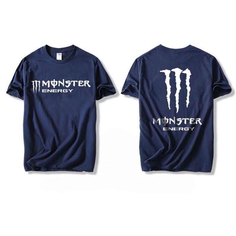 Monster Energy Print Men's 100% Cotton T-Shirt – Trendy, Versatile, and Skin-Friendly Short-Sleeve Top for Outdoor Wear