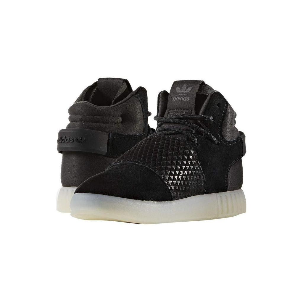 Adidas Originals Tubular Comfortable Simple Non-Slip Wear-Resistant Low-Top Kids Skate Shoes Kids Skate Shoes Black Gray BA9364