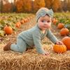 Damen Halloween Langarm Buchstabenprint Strampler Outfit Set
