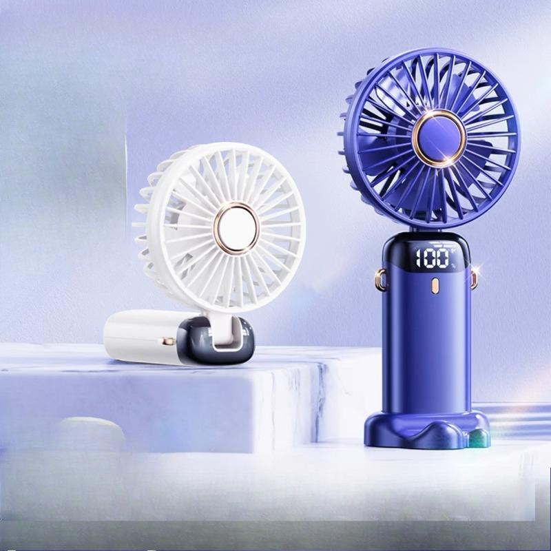 Neues Modell Handlicher Mini Faltbarer Elektrischer Ventilator mit Verstellbarem Nackenband und Digitalanzeige. Schlafsaal Nacken-Kleiner Ventilator mit Digitalanzeige.