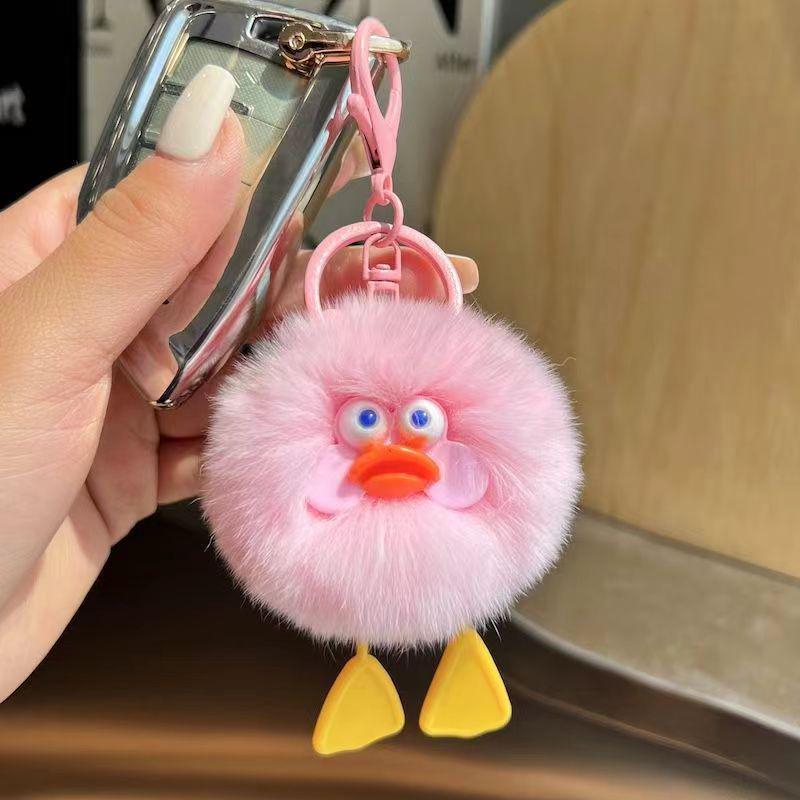 Faux Mink Rabbit Fur Keychain Plush Ball Pendant for Bags