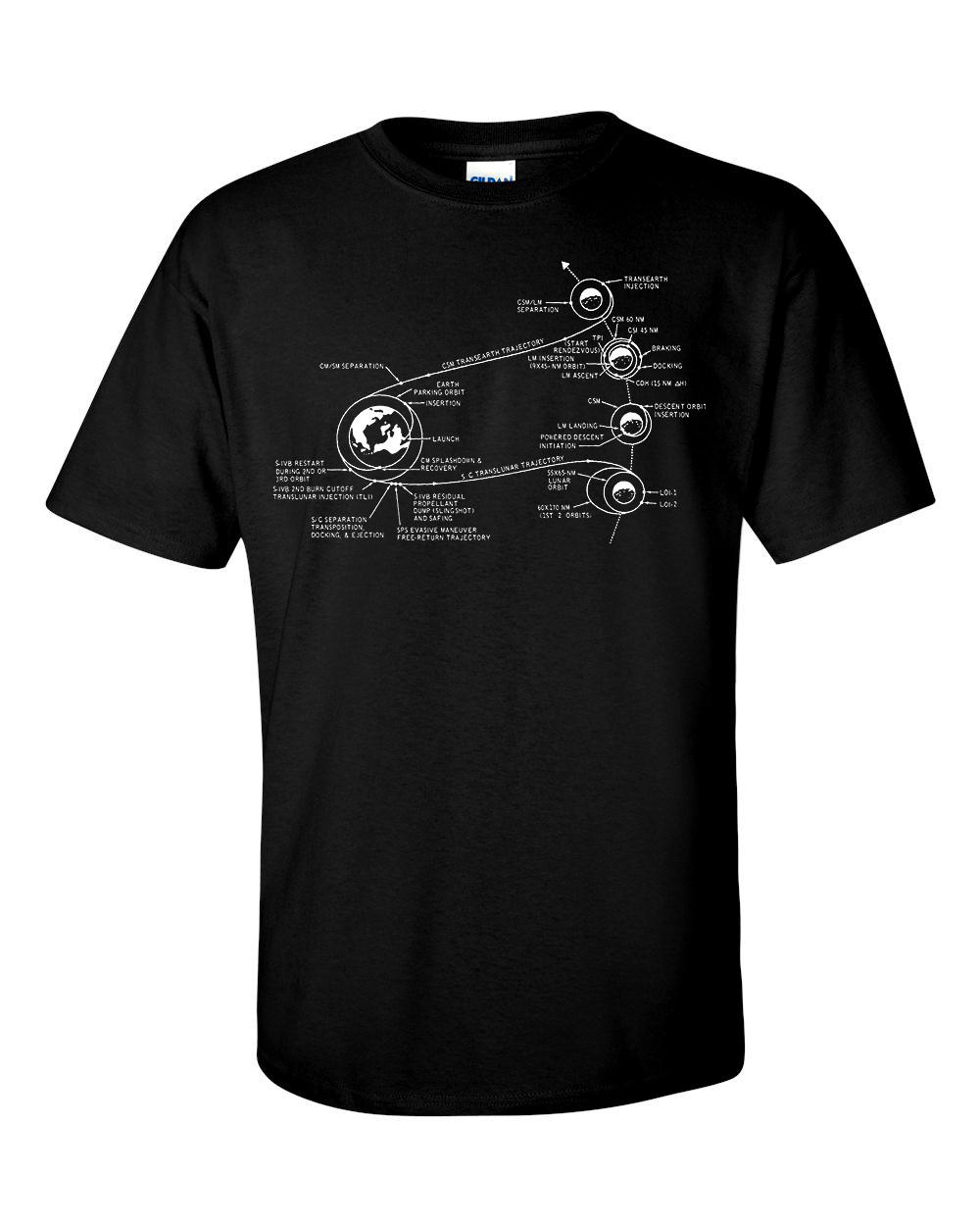 NASA Apollo 11 Moon Landing Mission Plan T-shirt XL