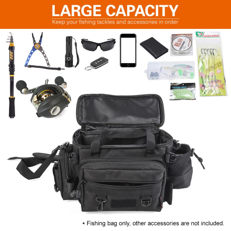 Waterproof Fishing Bag Large Capacity Multifunctional Lure Fishing Tackle Pack Outdoor Fishing Shoulder Bag Waist Bag