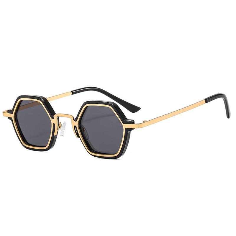 SHAUNA Retro Punk Men Polygon Square Sunglasses Fashion Clear Ocean Gradient Lens Eyewear Women Trending Sun Glasses UV400