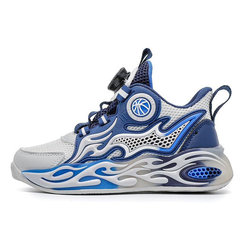 Children's Basketball Shoes 2025 Summer New Mesh Boys' Sports Shoes Non-slip Middle and Older Boys' Running Shoes