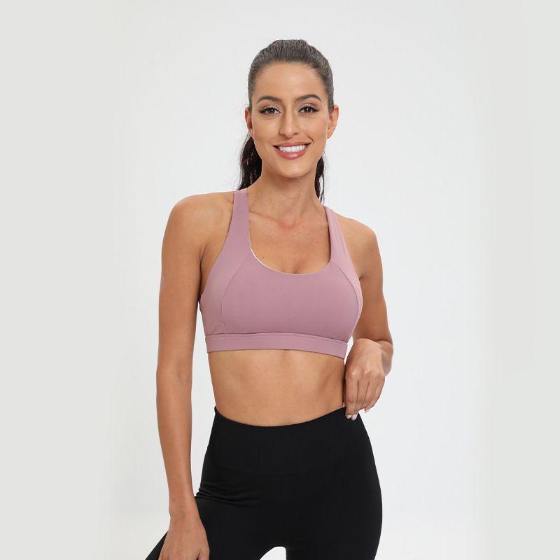 

Fashion Outwear Sports Breathable Wicking Vest Push-up Bubble Wrap with Chest Pad Yoga Intimates Running Workout Bra Female S Purple