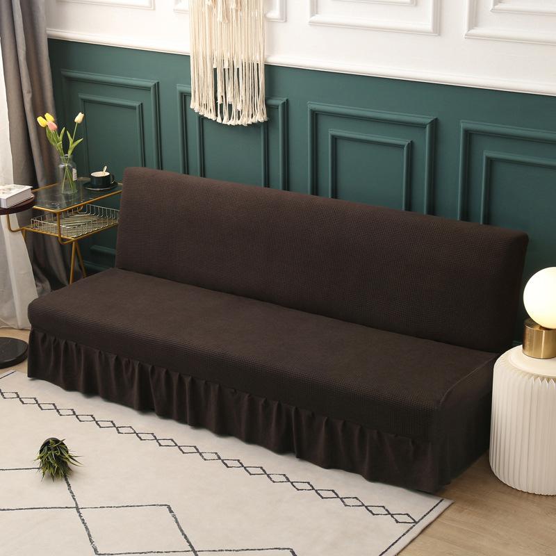 New Solid Color Sofa Bed Skirt Cover in Living Room with Pretty Hem Fashion Design Armless Chaise Cover Lounge Fundas Para Sofás