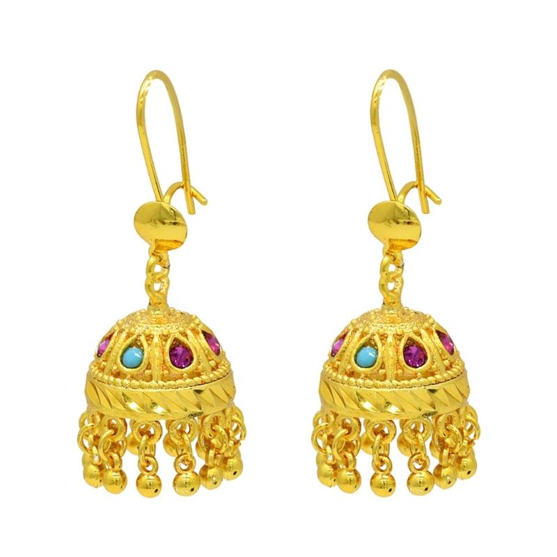 

Women s Trend Gold Plated Indian Jhumka Earrings Geometric Dangle Banquet Fashion Jewelry Accessories Stylish Outfits