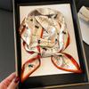 Women Luxury Design Silk Scarf Satin Hair Hairband Tie Neck Scarf Narrow Slanted Ribbon Neckerchief For Wedding Occupation