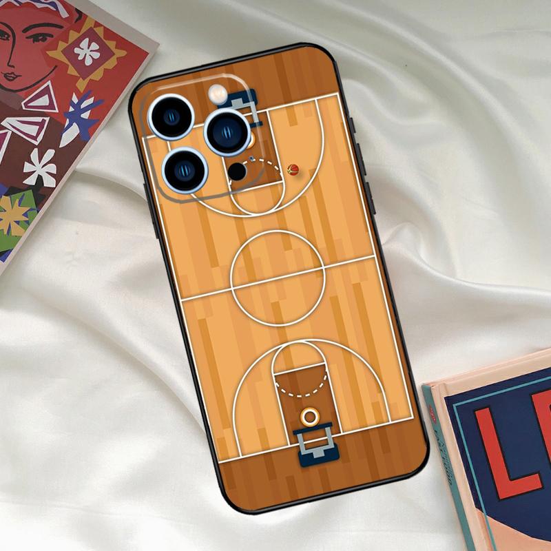 Basketball Court Phone Case For iPhone 16 14 13 12 11 15 17 Pro Max 15 16 Plus 13 Mini 16e 17 Air Funda Cover