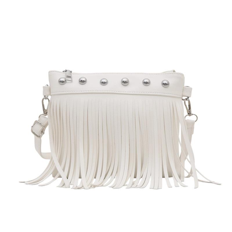 Miss.mini Large Capacity Fringed Bag Women's Summer New Solid Color Personalized Fashion Shoulder Messenger Bag