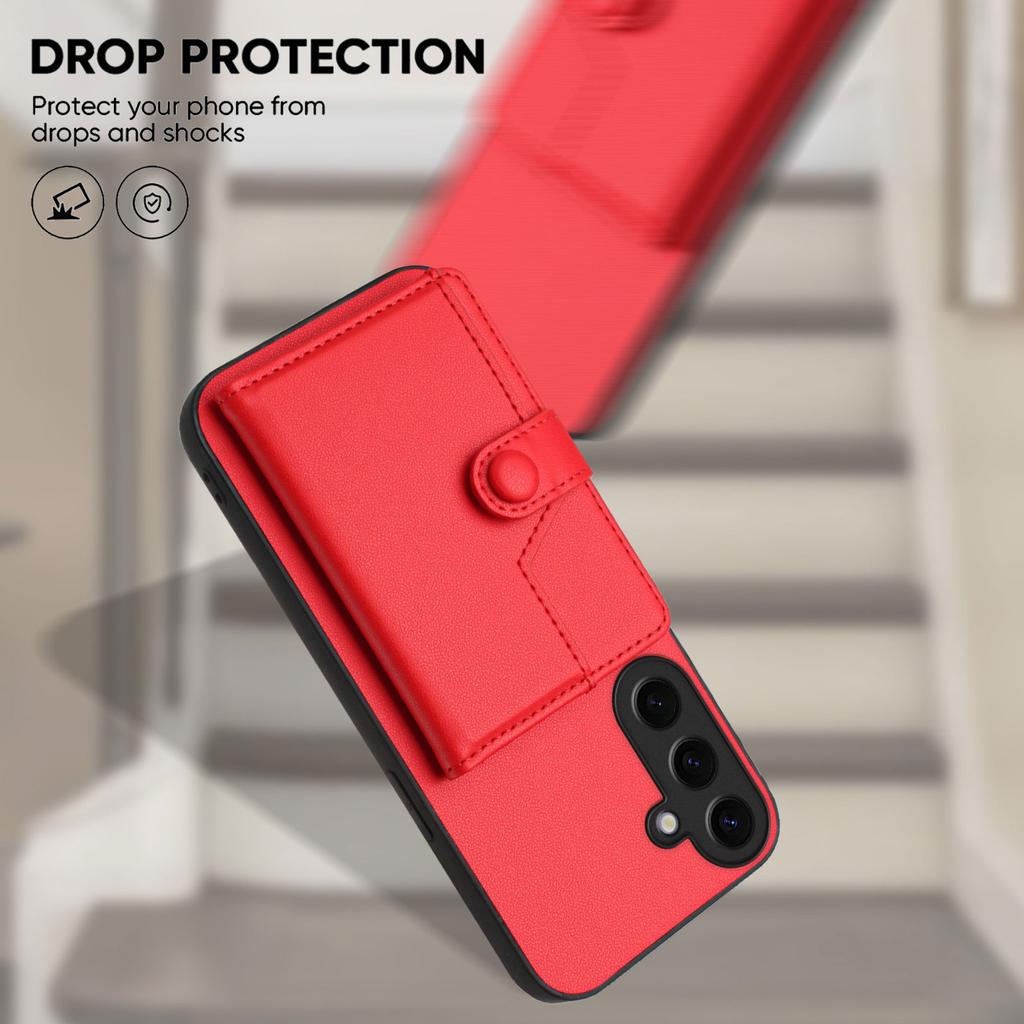 For Samsung Galaxy S24 Case RFID Blocking Card Holder Kickstand TPU + PU Leather Phone Back Cover