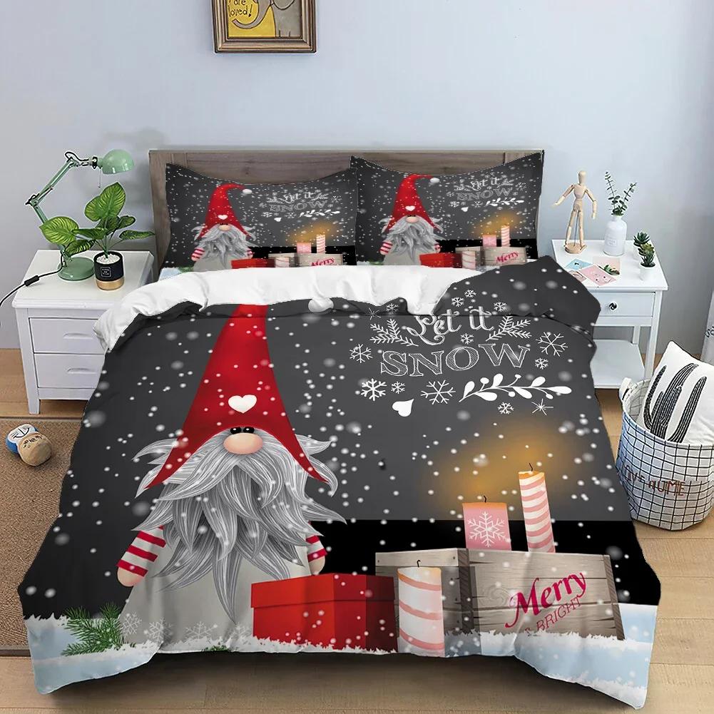 Christmas 3D Printing Digital Printing Bedding Set Duvet Cover Comforter Bed Single Twin Full King Queen Size Bedding Set Kids