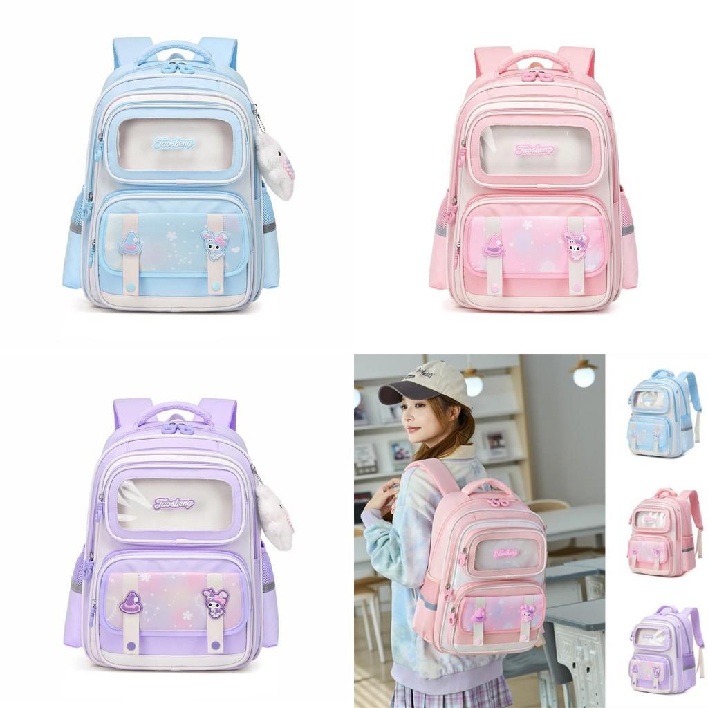 Large Capacity Childrens Backpack For Primary School Kids With Comfortable Air Cushion Straps In Stylish Blue Pink Or Co Purple