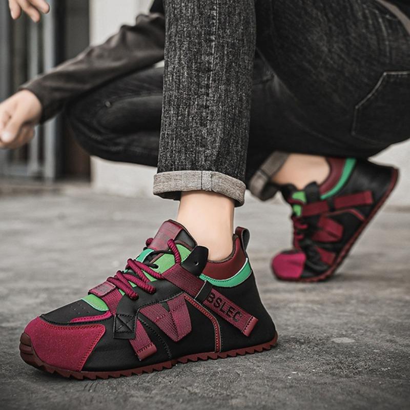 Fashion Plus Size39-48 Men Original Shoes Street Style Fashion Men Wear-resistant Sneakers Versatile Microfiber Leather Vulcanized Shoes