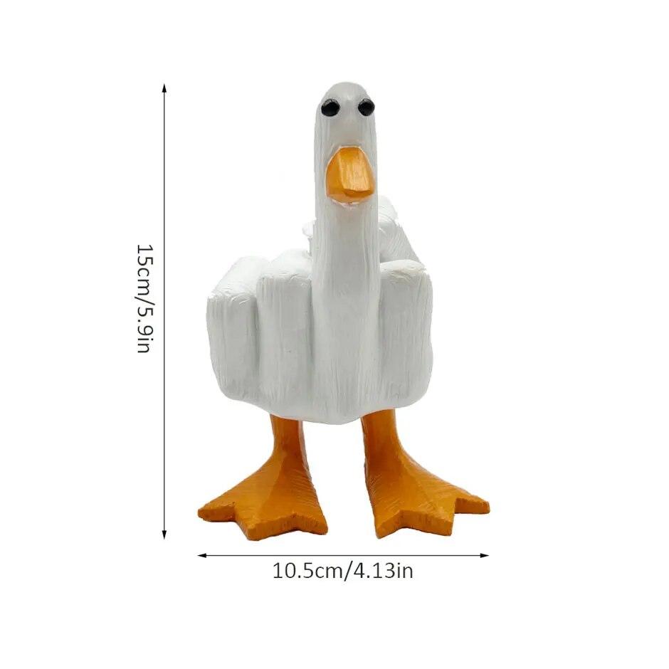 Middle Finger Duck You Figurine Middle Finger Desk Decor Funny Garden Decor Statues Figurines Ornaments for Home, Patio,Yard