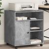 Printer Stand - vidaXL - 840628 - Reconstituted Wood - 4 Castors - Concrete Grey