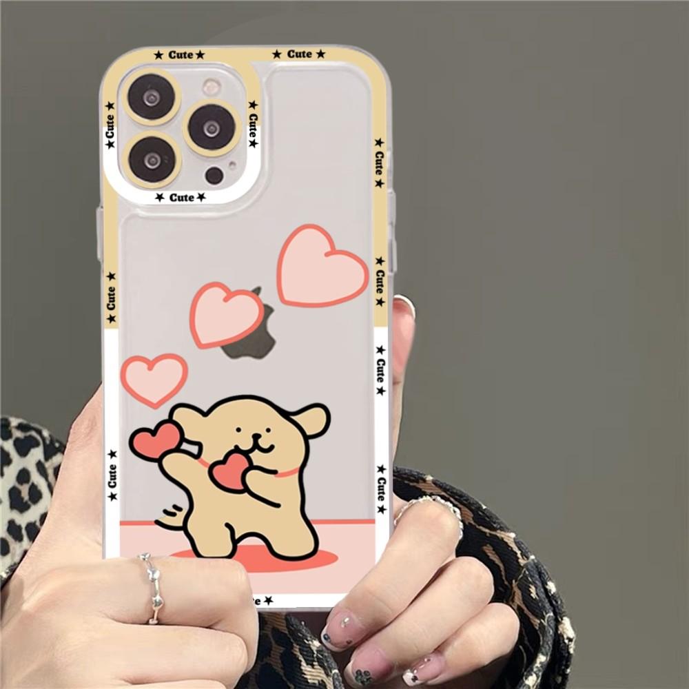 Cartoon Line Dog Phone Case For iPhone 14 13 12 11 Pro Max XS X XR SE 2020 6 7 8 Plus Mini Protective Cover