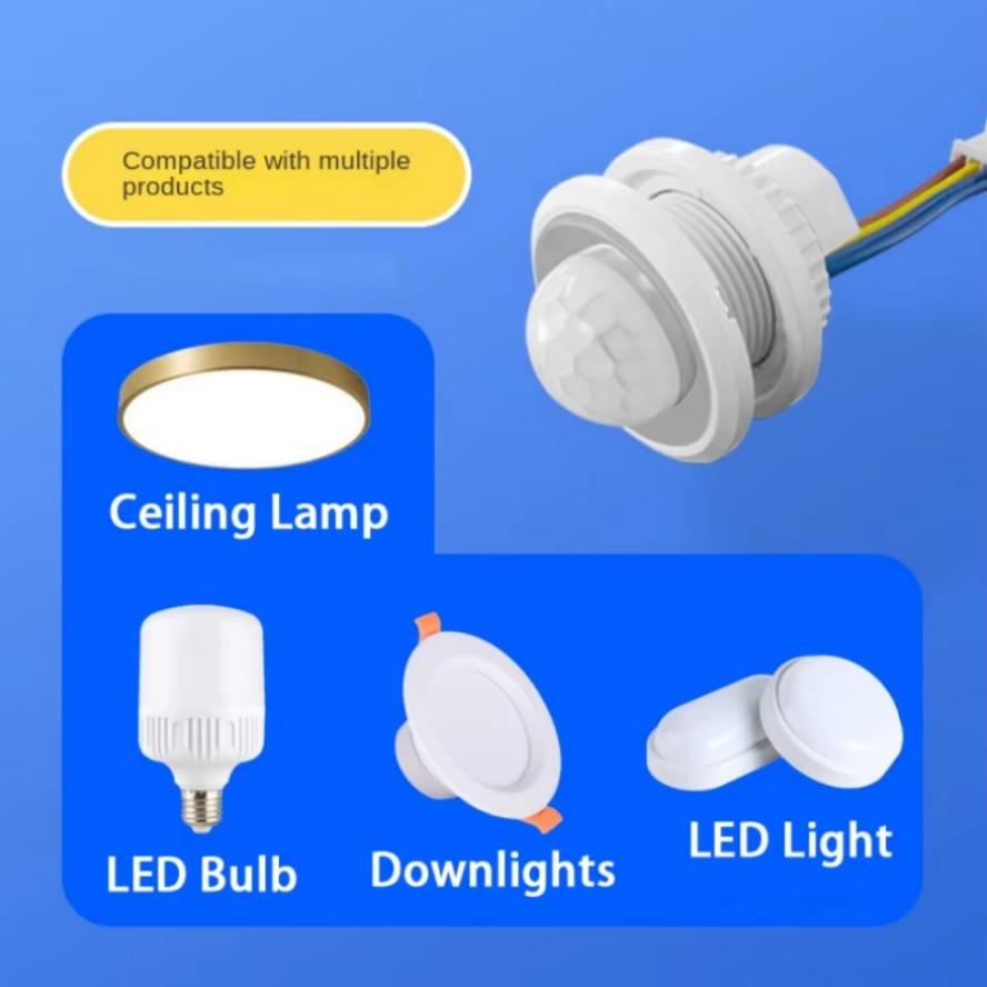Double Adjustable Delay PIR Sensor Detector Smart Switch LED 110V AC220V PIR Infrared Motion Sensor Switch Auto on Off