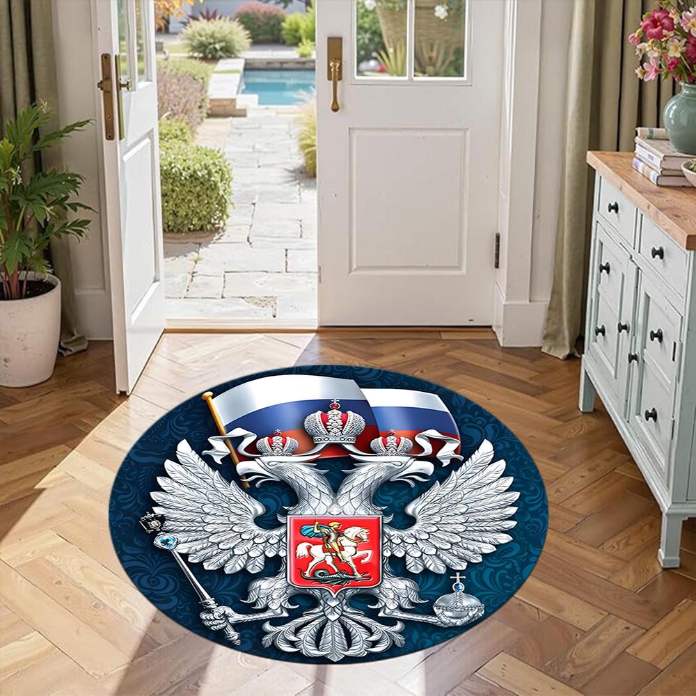 Eagle Round Office Rug Design for Game Room Dormitory Entryway Outdoor Antislip Round Carpet Decorate Offices Perfect Gift for Friends Family