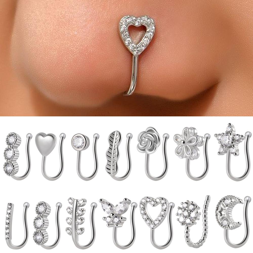 

1PC 316L Surgical Steel Nose Ring Hoop C Shape Septum Rings Non Piercing Ear Clip Earring for Women Fake Piercing Jewelry