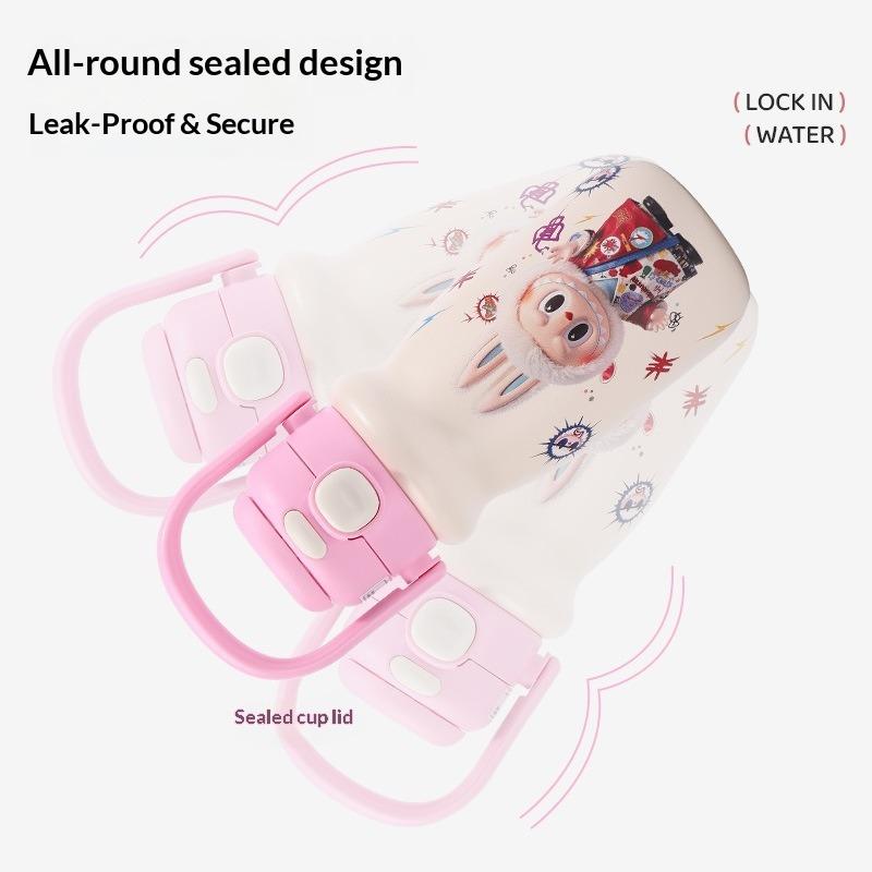 Tasse Thermos en Acier Inoxydable 316 Mignonne Dessin Animé Tasse Étudiante Grande Capacité Double Boisson Tasse à Eau pour Enfants