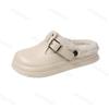 Fashion Autumn Winter Women Cotton Slippers Waterproof Non Slip Warm Indoor Home Shoes Fashion Buckle Strap Thicken Outdoor Plush Shoes
