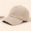 Gorra de Béisbol Casual Cálida para Mujer de Otoño e Invierno, Estilo Urbano Coreano Felpa Color Sólido Simple Versátil Estudiante Sombrero de Ala Plana