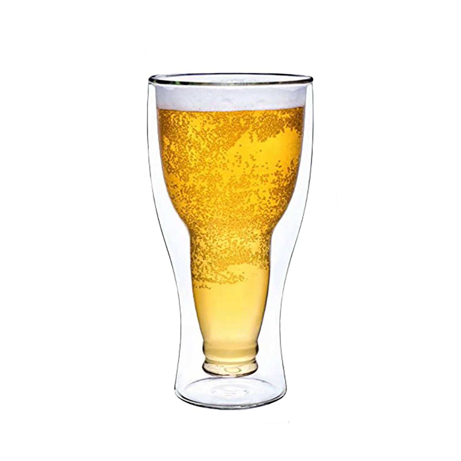 

13,5 унций Креативный бокал для пива с откидной крышкой Перевернутый Стакан для фруктовых соков, напитков, воды Бар Ресторан Искусство Прозрачный Двойной стакан. One Size