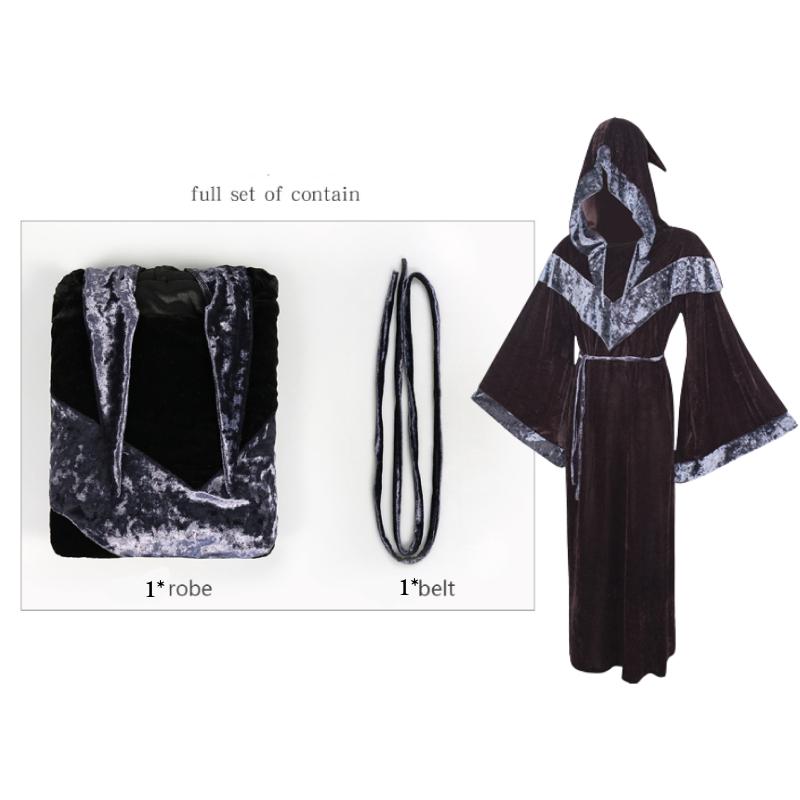 Medieval Monk Priest Robe Halloween Carnival Party Gothic Cosplay Cloak Costume