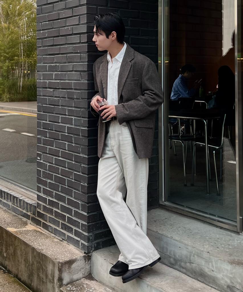 Mindbridge [On] Herringbone Oversized Jacket - 2 Colors