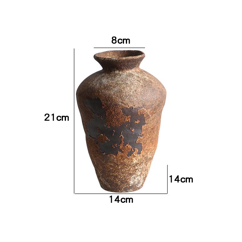 Retro Wabi-Sabi Zen Pottery Vase for Home and Hotel Decor