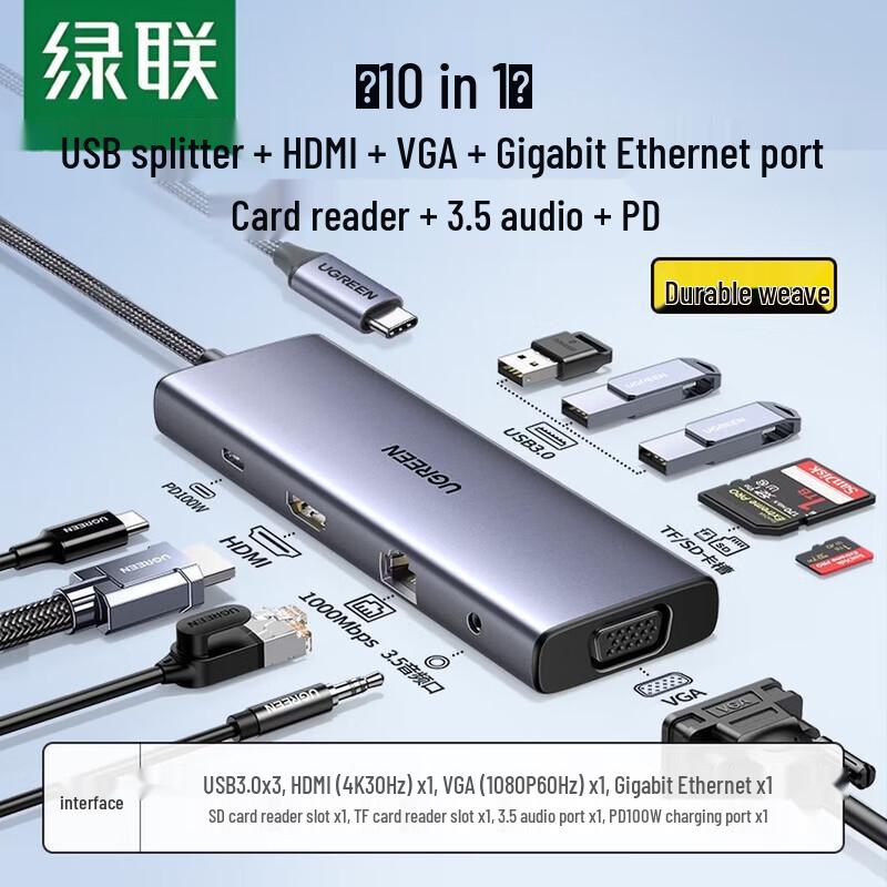 Ugreen 10-in-1 USB-C Hub Docking Station