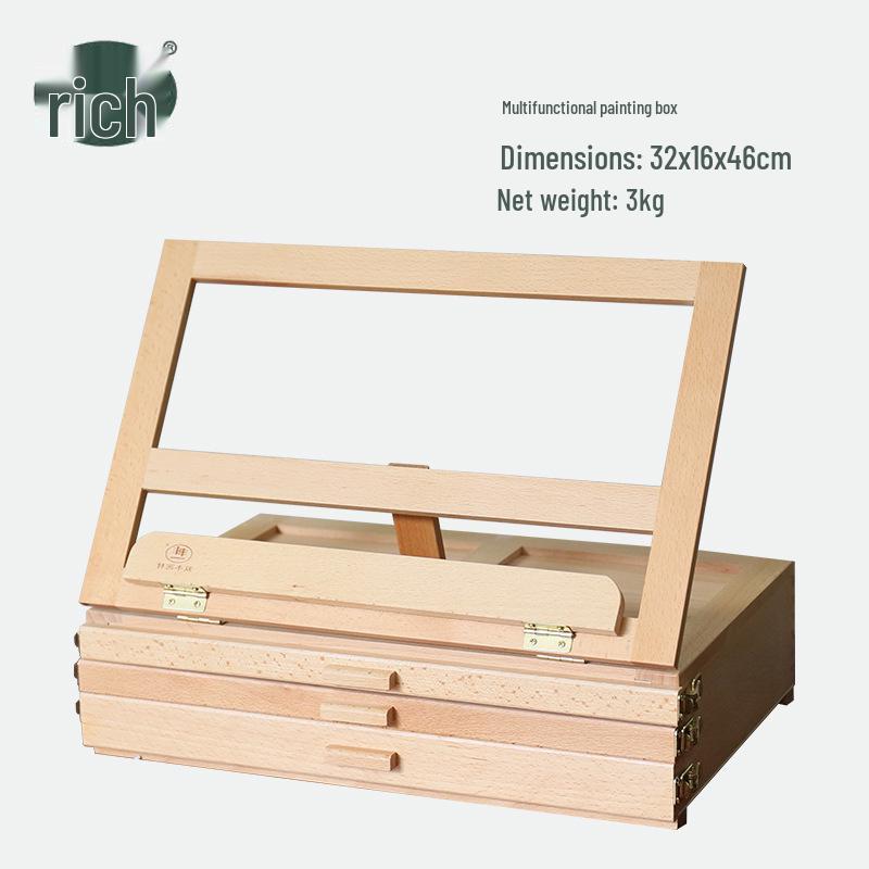 

Portable Dual-Use Beech Wood Painting Box for Sketching & Oil Painting