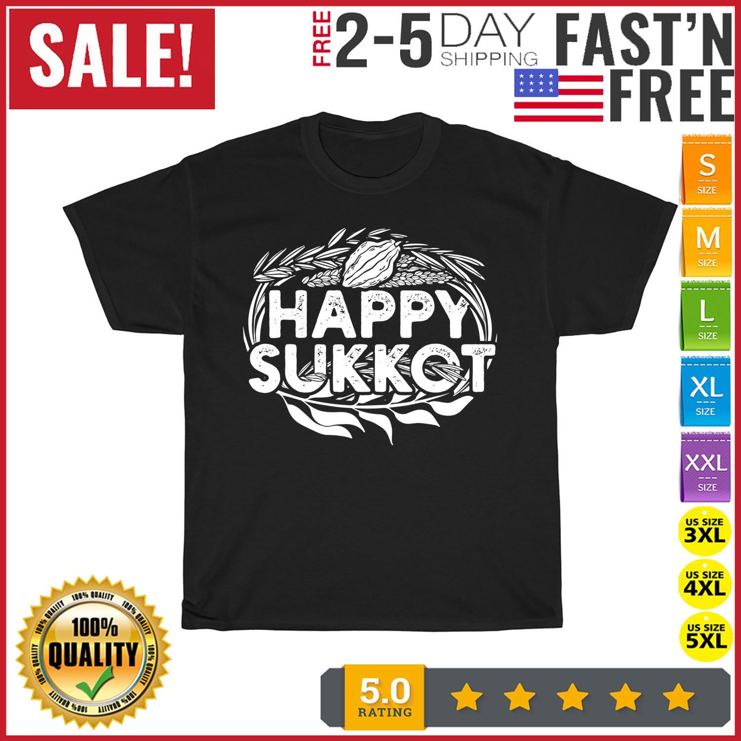 Happy Sukkot Funny Sukkah Jewish Holiday Vintage T Shirt Mens Womens Tees Top Men Women Fashion NEW S