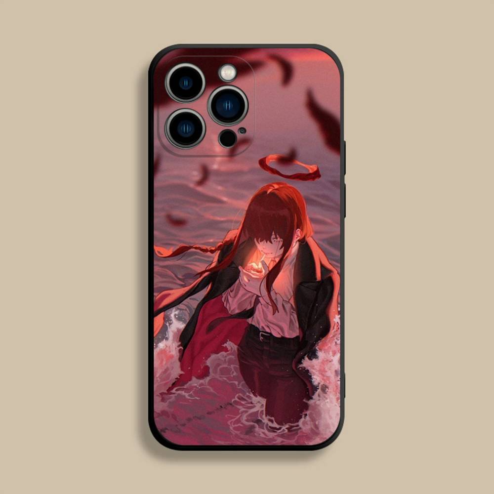 C-Chainsaw M-Makima Phone Case For iPhone 17,16,15,14,13,12,Pro,Max,Plus,E,SE4,Air,Mini Black Soft Cover