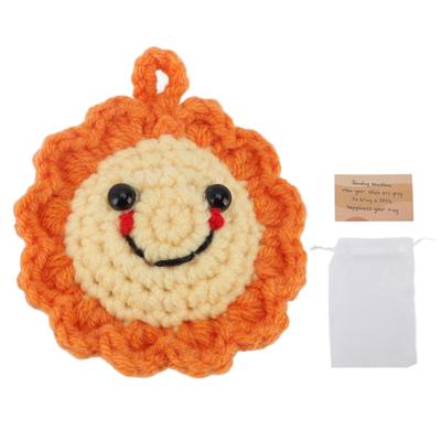 Positive Sun Crochet Doll Cute Adorable Soft Comfortable Portable Knitted Toy with Card