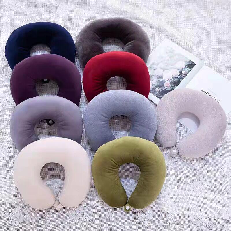 Custom Logo Plush U-Shaped Travel Neck Pillow for Car 30x30 cm