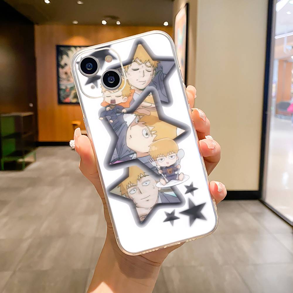 

M-Mob -Psycho -100 Phone Case For iPhone17,16,15,14,13,12,11 ,Pro Max,16/15/14 Plus Transparent Cover iPhone13ProMaxX