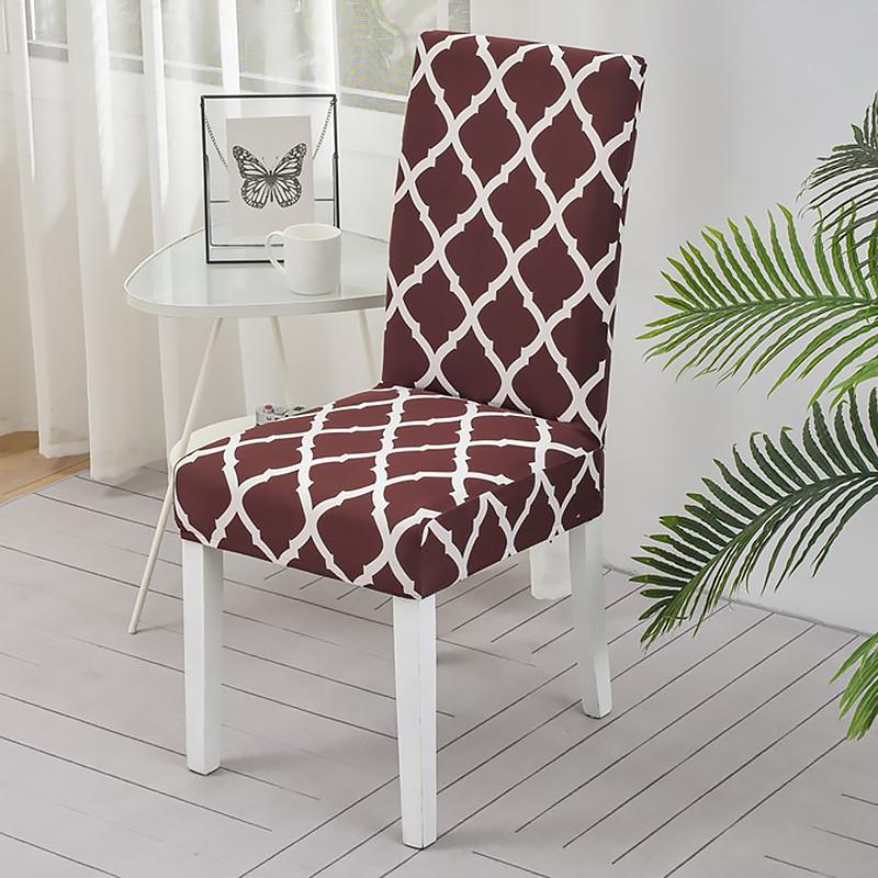 Dining Room Chair Covers Set, Stretch Printed Parsons Chair Slipcovers Spandex Removable Washable Kitchen Chair Protector Cover for Dining Room, Hotel