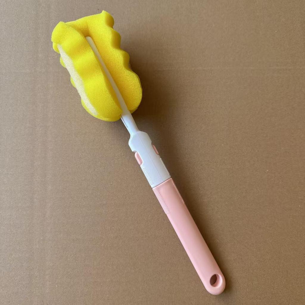 Long Handle Baby Bottle & Insulated Cup Brush with Detachable Sponge Head