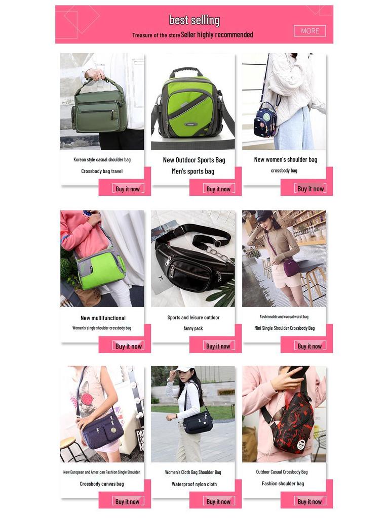 Mesh Water-Repellent Large Women's Fashion Sports Bag for Autumn/Winter
