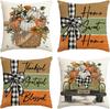 Fall Pumpkin Sunflower Throw Pillow Covers Set of 4 Autumn Thankful Grateful Blessed Cushion Cases Couch Farmhouse Home Decor