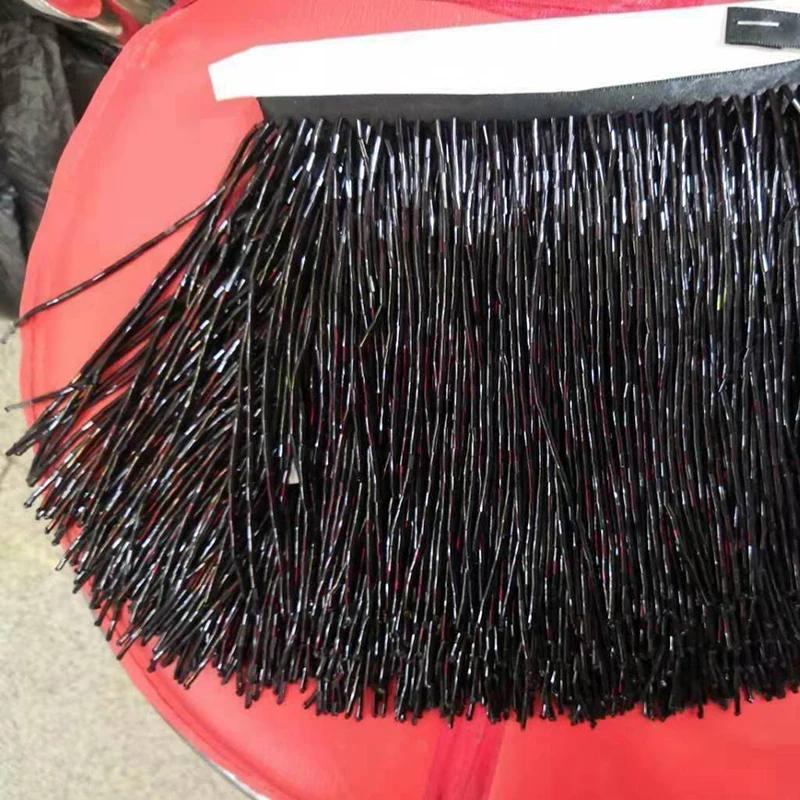 Shiny Glass Tube Beaded Fringe Tassel Trim Ribbon Stage Latin Dress Trim Lace Ribbon Decor for Clothing Sewing Diy Accessories