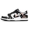 Dunk Slip Resistant Abrasion Resistant Low Top Skateboard Shoes GS Black White Pink CW1590-100 (TEAM352-PINK PAN