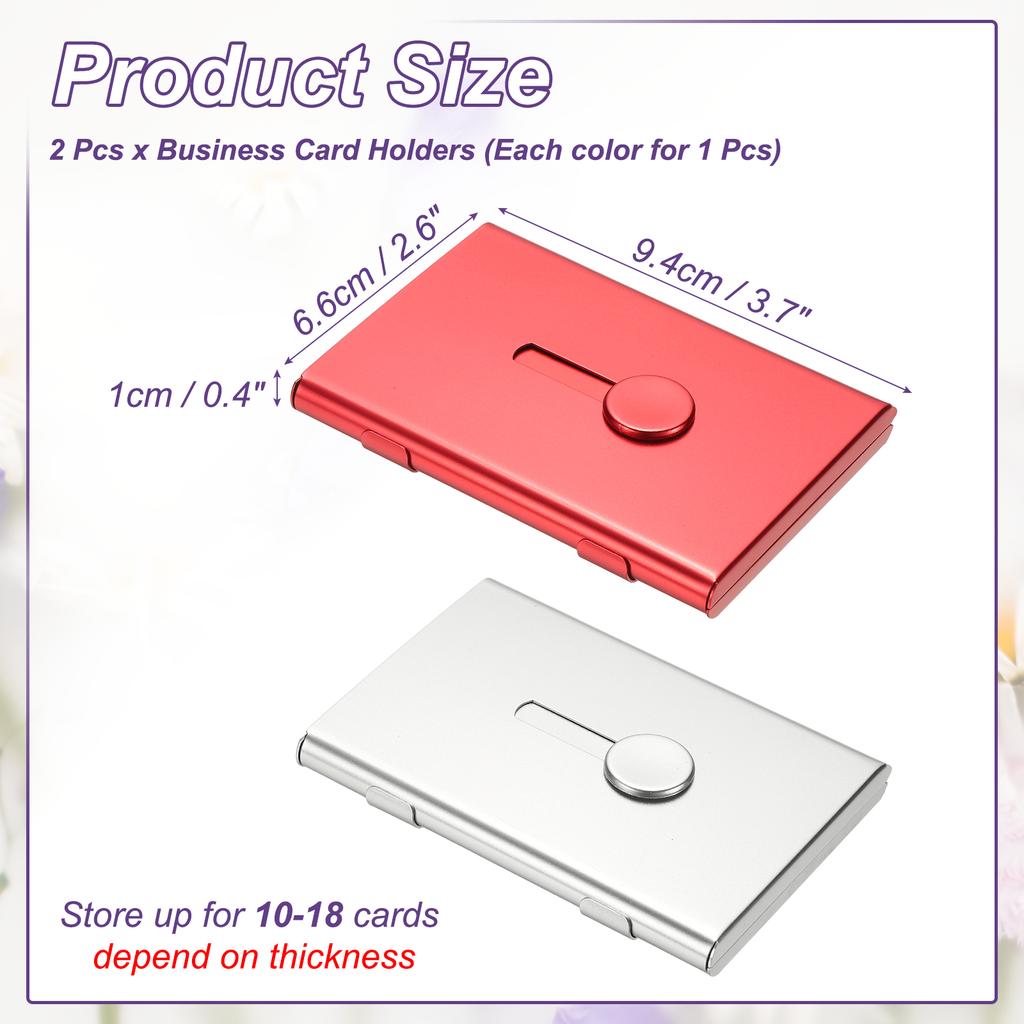 2Pcs Thumb Drive Business Card Case Aluminum Alloy Bank Credit ID Card Wallet Name Card Holder Metal Box Cover Cards Holder
