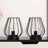 TRIROCKS Table Lamps (Set of 2) - Stylish Battery-Operated Lamps, 21cm Tall, Desk Lamp, Indirect Lighting, Metal Decorative Lamp, Antique Style, Suita