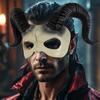 Plastic Halloween Mask Half Face Demon Mask Creative Sheep Horn Mask  Dress Up Party