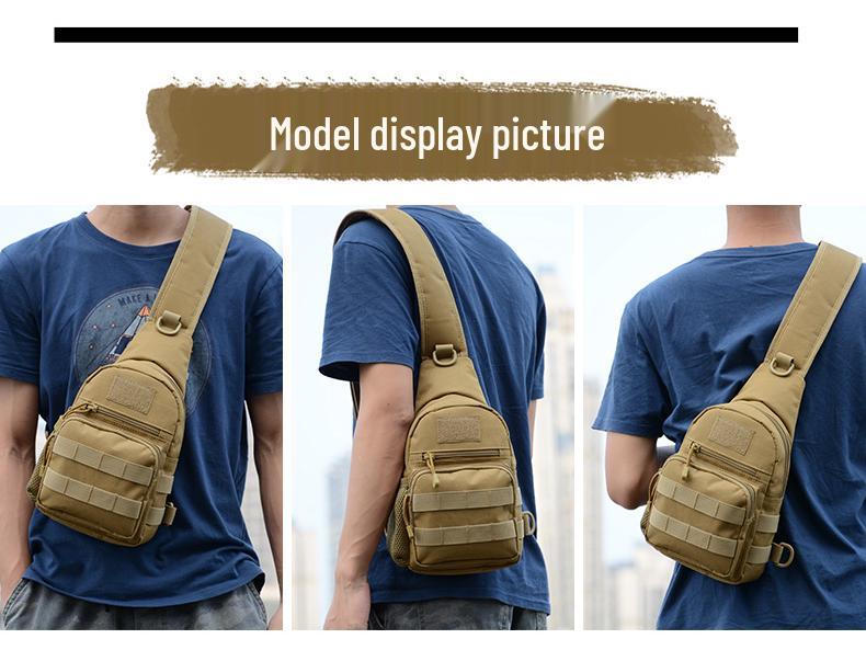 Men's Outdoor Multifunctional Crossbody Chest Bag with Water Bottle Holder - Ideal for Travel, Sports, and Mountaineering