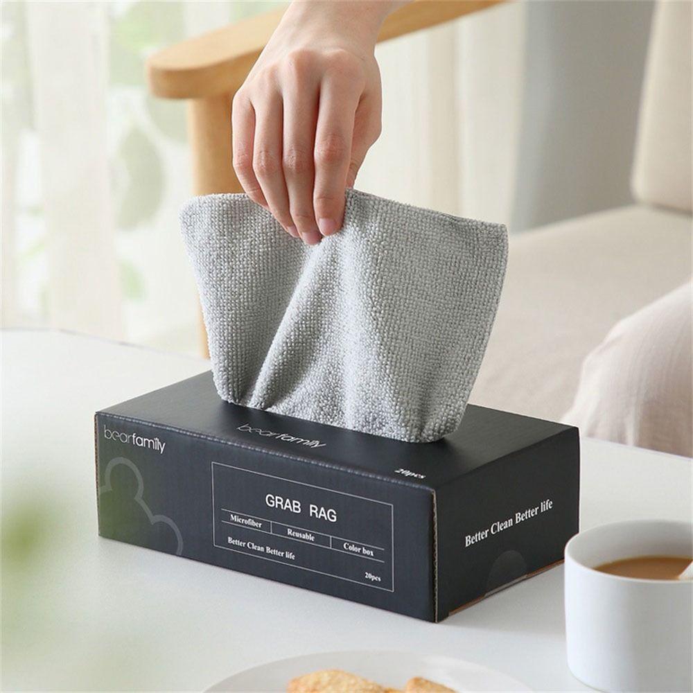 20Pcs/Box Oil Dish Rags Microfiber Towel Napkins Tableware Dishcloth  Kitchen Home